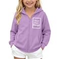 thumbnail image 6 of NAISIBABY Girls' Fleece-Lined Sweatshirt – Solid Color Long Sleeve Hooded Zip-Up Casual Jacket Purple Size 9, 6 of 7