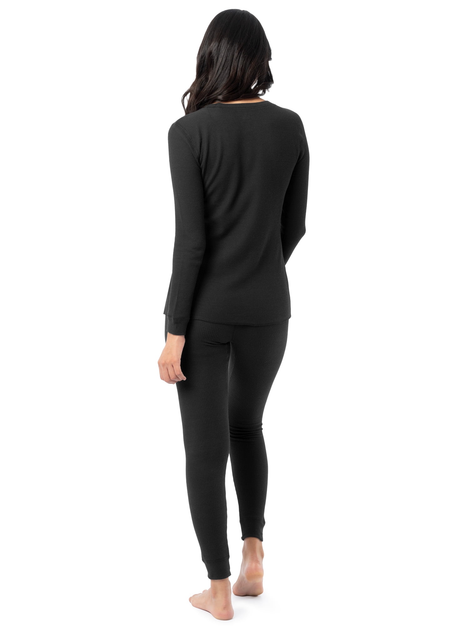 Fruit of the Loom Women's Recycled Waffle Thermal Top & Bottom Set, Sizes XS-4XL