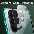thumbnail image 4 of Anti-Peep Magnetic Case for Samsung Galaxy S24 Ultra, Dual-Sides Privacy Clear Tempered Glass Back Rugged Bumper Cover with Lens Film Screen Protector Rugged Shockproof Anti-Scratches Case, Green, 4 of 10