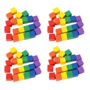 100PCS Colorful Wood Cube Blocks Wooden Cube Building Blocks Accessories Educational Square Cubes Wooden Cube Teaching Aid for Baby Kids