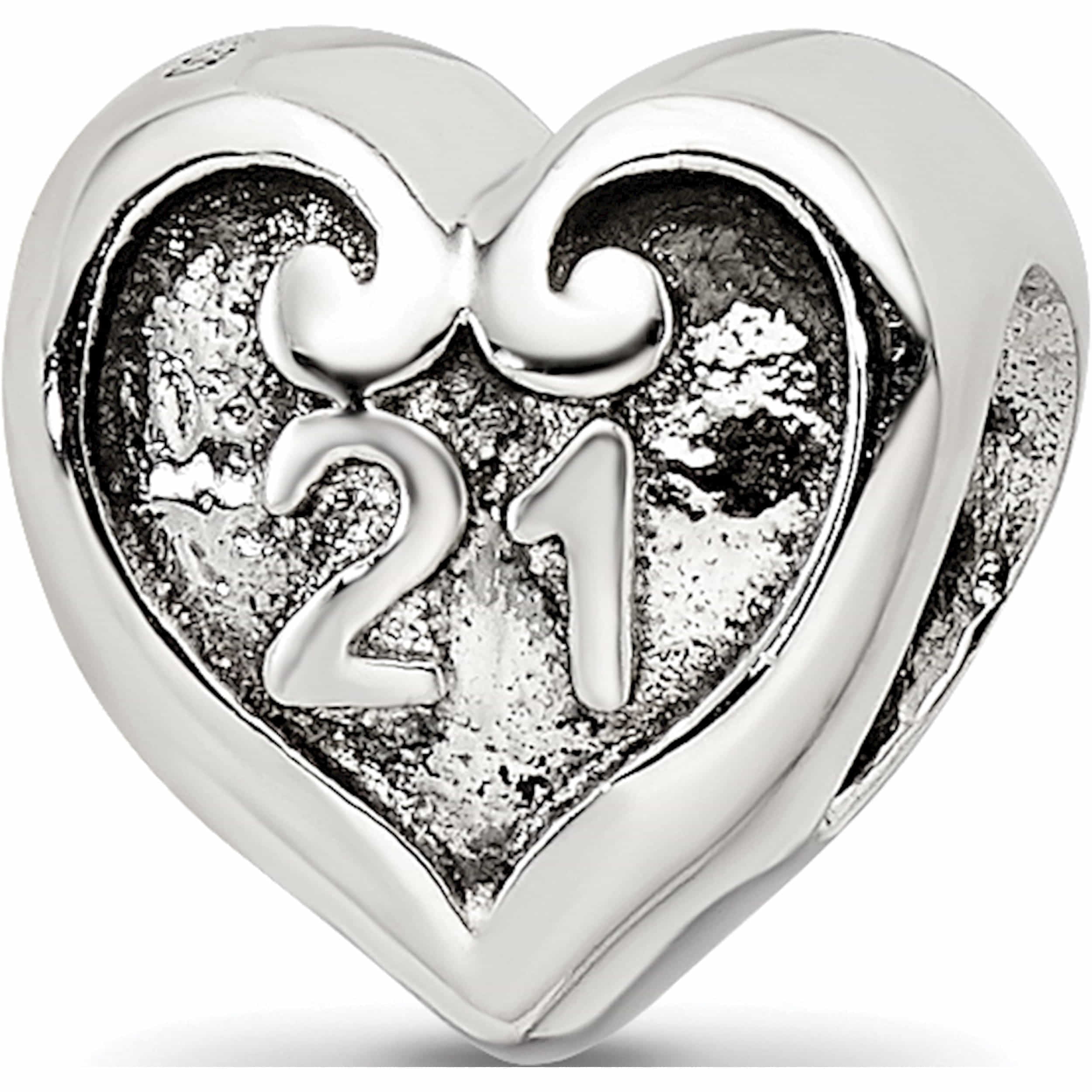 925 Sterling Silver Reflections 21 Heart Bead 