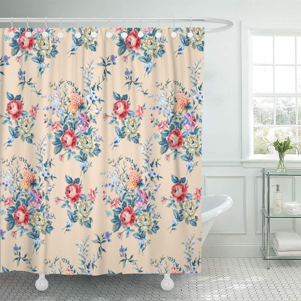 KSADK Floral Rose Flower Lace Traditional Vintage Upholstery Antique Aristocratically Bathroom