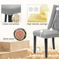 thumbnail image 2 of FDW Set of 2 Grey Elegant Dining Side Chairs Button Tufted Fabric W/ Nailhead，Grey，Dining room, 2 of 7