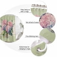thumbnail image 6 of Shower Curtain Bathroom Set Spring Flower Hydrangea Green Leaf Waterproof Fabric Shower Curtains with Grommets&Hooks, Watercolor Floral on Burlap Privacy Bath Curtain for Bathtub 72x72in, 6 of 9