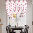 thumbnail image 3 of Valentine's Day Balloon Curtains for Living Room/French Door, Pink Roman Love Heart Watercolor Tie Up Curtains 63 Inch Length Energy Saving Kitchen Curtains Shades for Windows 42"x63", 3 of 8