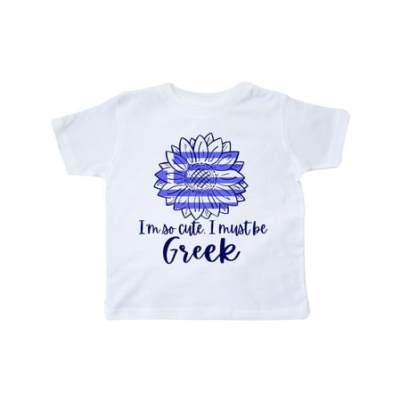 

Inktastic I m So Cute I Must be Greek Sunflower Gift Toddler Boy or Toddler Girl T-Shirt