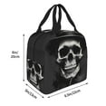 thumbnail image 2 of Rateoe Black White Hat Skull Pattern Insulated Lunch Bag with Thick Aluminum Foil Lunch Tote Bag with Front Pocket for Men and Women, Ideal for Work, School, Picnics, and Travel, 2 of 5