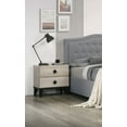thumbnail image 3 of Transitional Light Gray Full Size Bed Dresser Mirror Nightstand 4pc Bedroom Set Tufted Burlap Fabric Storage Bed, 3 of 6