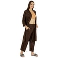 thumbnail image 2 of Inkmeso Womens 3 Pcs Nightwear Set Crop Tank Top Loose Pants & Front Open Shrug Sleepwear, 2 of 7