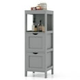 thumbnail image 1 of Costway Bathroom Floor Cabinet Freestanding Side Storage Organizer with 2 Removable Drawers Grey, 1 of 10