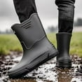 thumbnail image 2 of GAMBE Rain Boots for Men, Waterproof Non-Slip Rubber Mid Calf Boots, Outdoor Garden, Size 11, 2 of 8