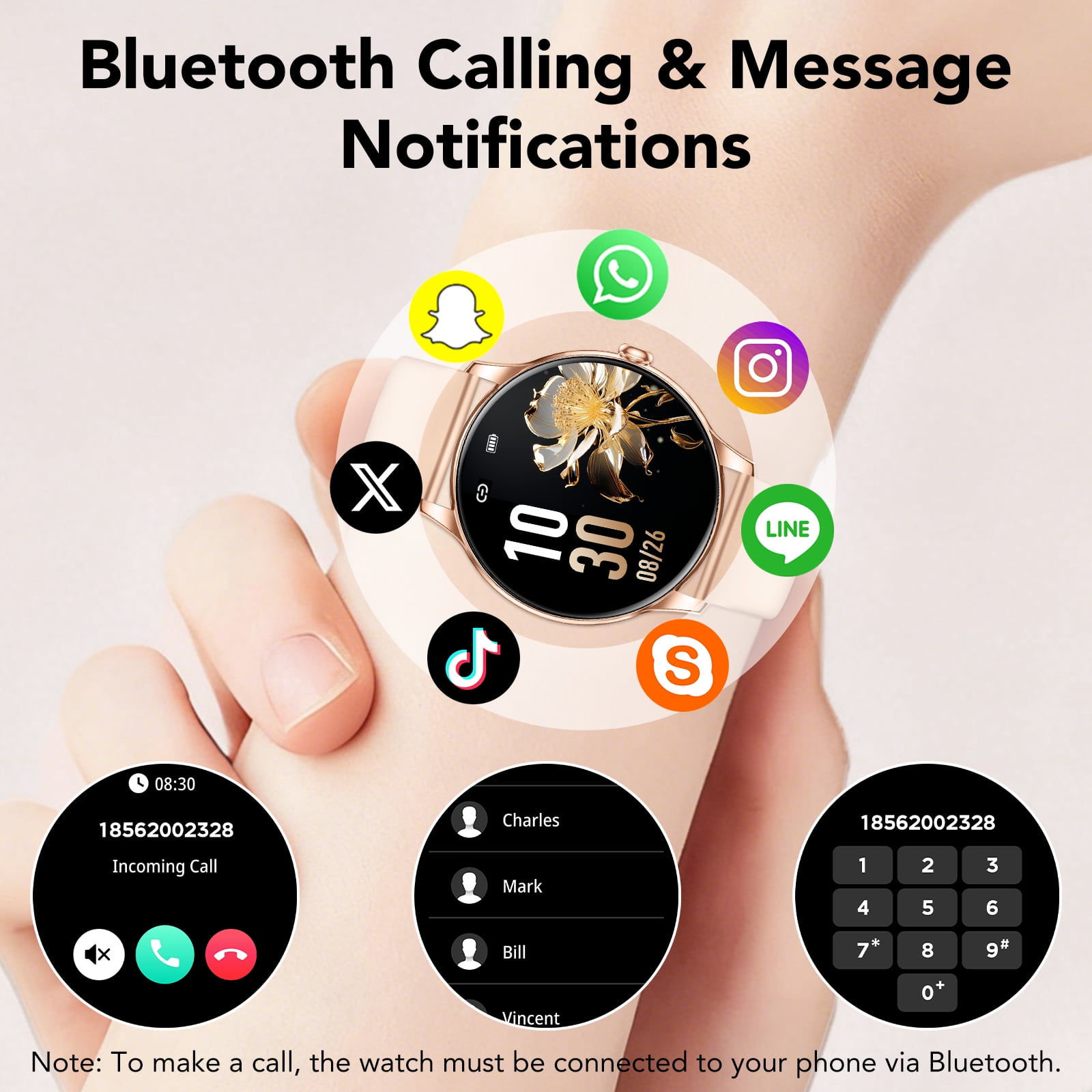 Smart Watches for Men Women, 1.39-inch HD Smartwatch Fits for iPhone Android, IP68 Waterproof Fitness Tracker with Bluetooth 5.4 Call(Answer/Make Calls), 30 Day Battery Life, 140+ Sport Modes