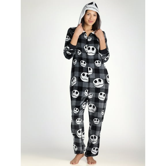 Disney Women’s Nightmare Before Christmas Union Suit with Hood, Sizes XS-3X