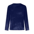 thumbnail image 5 of Plus Size Women Velvet Dressy Tops Long Sleeve Round Neck Tunic Shirts Lace Patchwork Trendy Casual Pullover Elegant Blouses Blue,XXXXL, 5 of 6