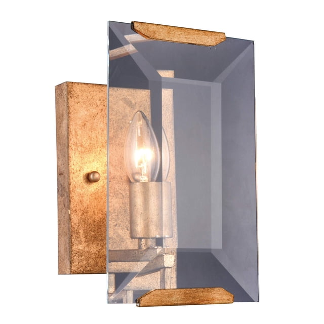 Elegant Lighting Monaco Transitional Glass Crystal Wall Sconce 1 Light E12 Golden Iron