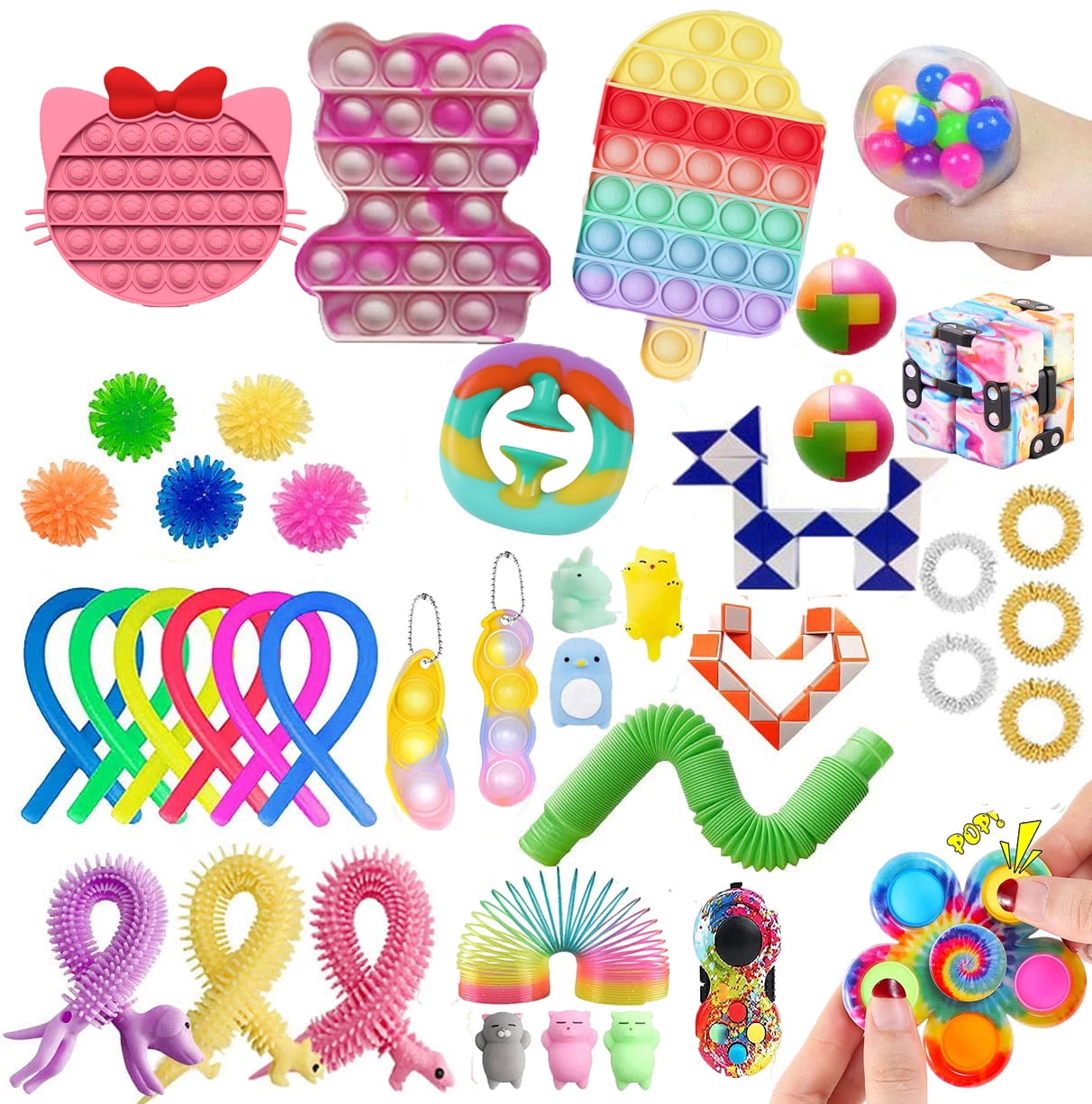 Push Bubble-Pop it Sensory Fidget Toy Autism Stress Relief Kid Tiktok Game Gifts 