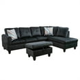 thumbnail image 3 of Aukfa 3 Piece Sectional Sofa with Storage Ottoman for Living Room, L Shape Couch, Right Hand, Black, 3 of 9