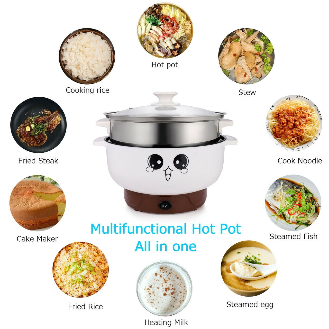 Electric Skillet Multi-Cooker Multipurpose Electric Cooker