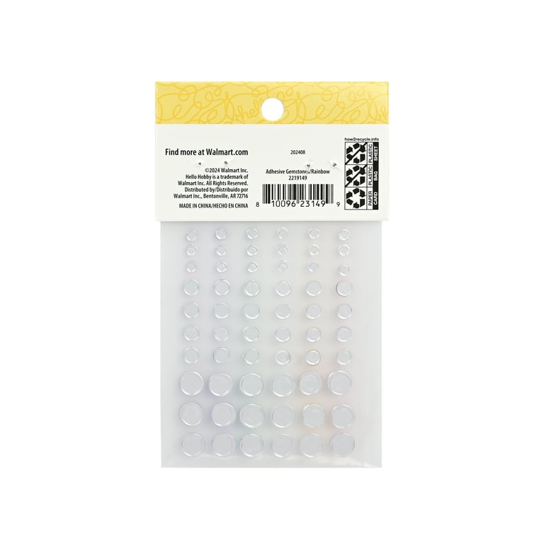 Hello Hobby Multicolor Round Adhesive Stickers, 60 Piece Scrapbooking Embellishments No Stone