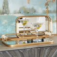 thumbnail image 2 of Maklaine Coastal Metal & Rope Trays in Brushed Gold and Natural (Set of 2), 2 of 6