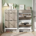 thumbnail image 6 of Danolapsi Shoe Storage Cabinet with 2 Flip Drawers & Large Drawer,Freestanding Shoe Cabinet Organizer with Drawer,Farmhouse Fluted Shoe Organizer with Metal Legs,Hidden Slim Narrow Shoe Rack, 6 of 9
