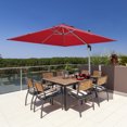 thumbnail image 3 of Gymax Parasol de Patio Suspendu Déporté Carré 10 Pi Inclinaison 360 Degrés Rouge, 3 of 10