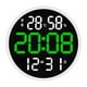 thumbnail image 1 of Reloj de pared digital de 12 pulgadas con pantalla grande, calendario, mes y fecha. Blanco verde, 1 of 9