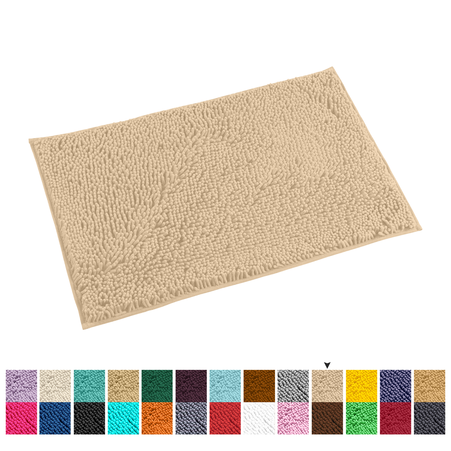 LuxUrux Bath MatExtraSoft Plush Bath Shower Bathroom Rug,1'' Chenille