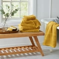 thumbnail image 4 of Market & Place 100% Cotton Waffle Weave 4-Piece Bath Towel Set, Mustard Yellow, 4 of 6