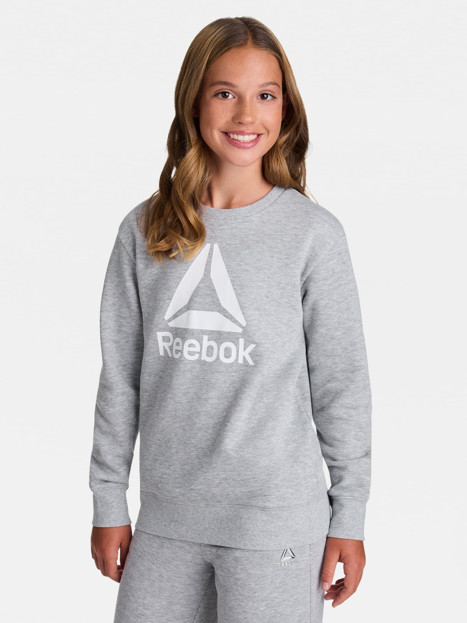Reebok Girl's Game Day Fleece Crewneck, Sizes 4-18