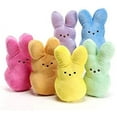 thumbnail image 2 of Lovely Peeps Easter Plush with Gingham Plaid Sides Blue Rabbit Easter Basket Gift Present,Rose red, 2 of 3