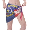 thumbnail image 7 of Swimsuit Coverups For Women North Carolina Flag Painted Sarong Beach Bikini Wrap Sheer Short Skirt Chiffon Scarf For Swimwear, 7 of 7