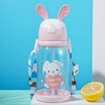 thumbnail image 1 of Ruifaya Botella de agua con pajita, gran capacidad, botella de plástico portátil para bebidas, 500 ml, caliente √# ψш, 1 of 7