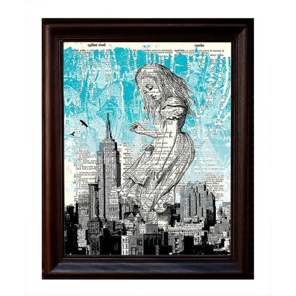 Alice in NYC - Dictionary Art Print Printed On Authentic Vintage Dictionary Book Page - 8 x 10.5