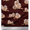 thumbnail image 1 of Soimoi Rayon Crepe Fabric Golden Retriever Dog Fabric Prints by Yard 46 Inch Wide, 1 of 3