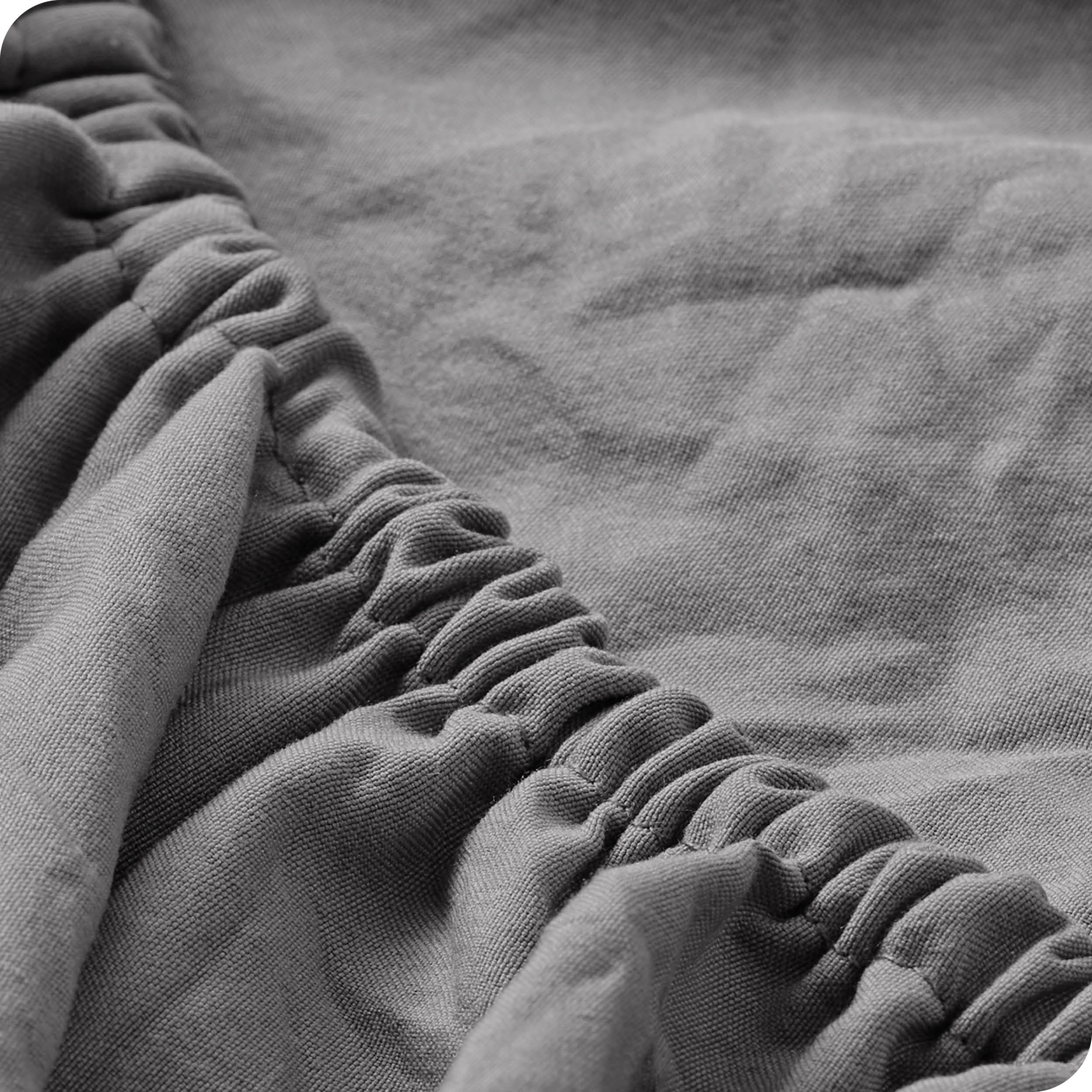 Bare Home Frost Gray Sandwashed Microfiber Sheet Set, Wrinkle Resistant, Deep Pocket, Queen