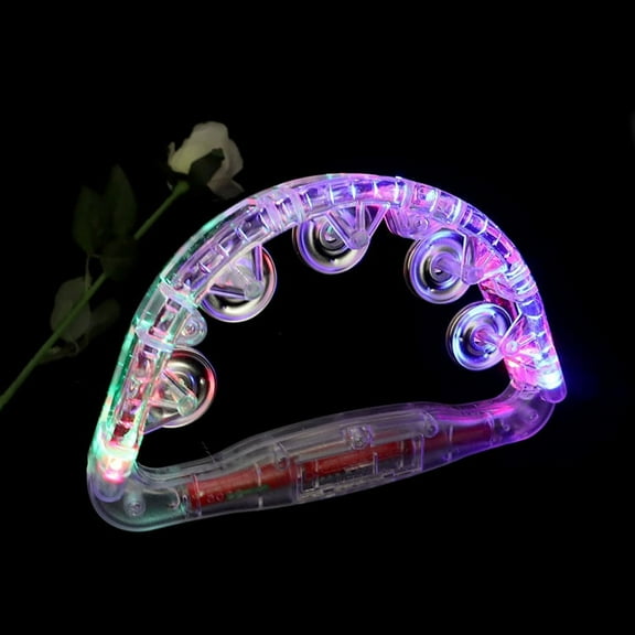 2PCS LED Musical Tambourine Flashing Tambourines Hand Percussion Instrument