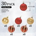 thumbnail image 3 of Adornos para árbol de Navidad XCF 30 piezas 60 mm bolas irrompibles colgantes rojo y dorado, 3 of 4