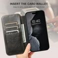 thumbnail image 3 of Case Wallet for iPhone 12, iPhone 12 Pro Wallet Case Compatible with MagSafe Wireless Charging  Leather Flip Folio Cover Kickstand and Cash Credit Card Holder for Men Women Dark Grey, 3 of 12