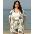 thumbnail image 4 of CASSIE LIZ Womens Sets 2 Piece Outfits Short Sleeve Plus Size Lounge Summer Beach Short Vacation Clothing Green Leaf Hawaii Shirts XL 16W 18W, 4 of 8