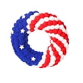 thumbnail image 2 of Deeceymbur 14 Inch Independence Day Patriotic Wreath Fourth July Door Hanger for Porch Wall USA Flag Themed Outdoor Indoor Home Holiday Decor Plastic Red White Blue Star Garland, 2 of 6