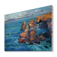 thumbnail image 2 of Designart 'The Blue Ocean By Rocky Cliffs' Nautical & Coastal Print on Natural Pine Wood, 2 of 5