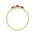 thumbnail image 2 of ANGARA Natural Ruby Three Stone Diamond Split Shank Ring in 14K Yellow Gold for Women (Size-4mm) | July Birthstone Jewelry for Her | Natural Ruby Rings, 2 of 9