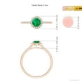 thumbnail image 4 of ANGARA Natural Round Emerald Halo Ring with Diamond Accents in 14K Rose Gold for Women (Size-5mm) | May Birthstone, Birthday, Anniversary, Jewelry Gift for Women | Natural Emerald Ring, 4 of 8