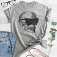 thumbnail image 2 of Skull With Sunglasses Shirt, Unisex Women's Men's Shirt, Halloween Shirt, Skull Graphic Shirt, Heather Gray, Medium, 2 of 6