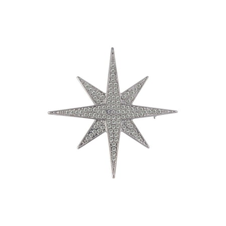 Time and Tru Women's Pave Cry Starburst Silvertone Pin