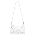 thumbnail image 1 of Bolso de mano para mujer con costuras florales de encaje 2023, bolso de mano de cuero PU para mujer, blanco, 1 of 9
