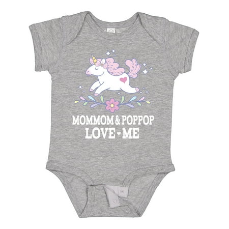 

Inktastic MomMom and PopPop Love Me Unicorn Gift Baby Girl Bodysuit