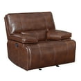 thumbnail image 3 of Southwick Pillow Top Arm Power Glider Recliner Saddle Brown, 3 of 8