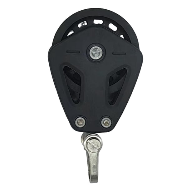 Rueda de polea de cable de acero inoxidable de nailon con cojinete interior práctico y suave y silencioso. Negro